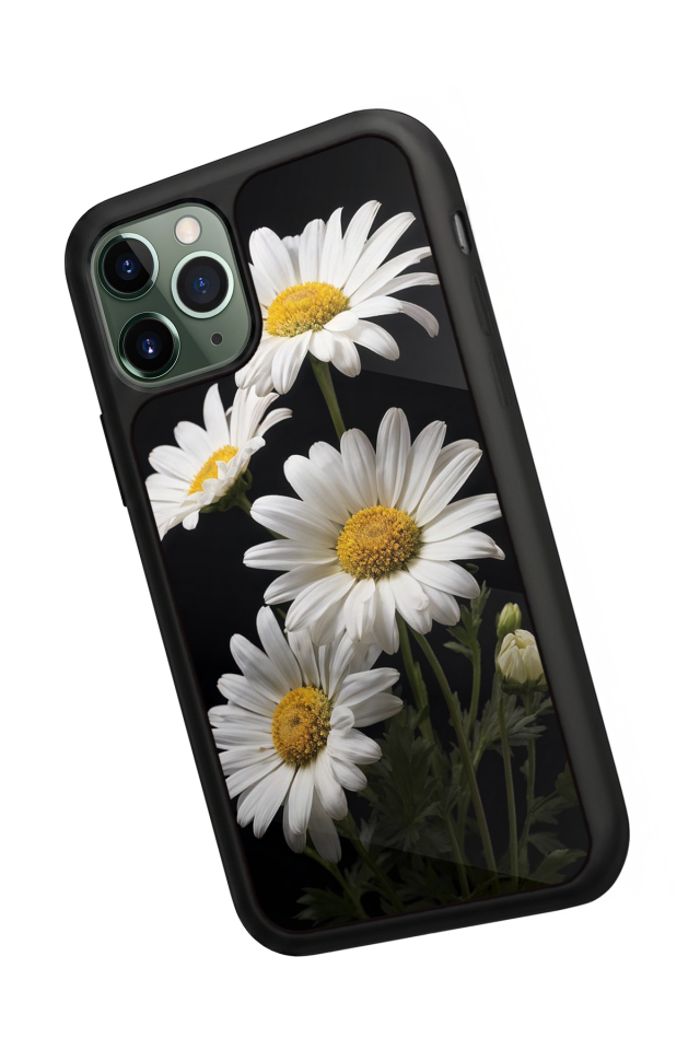 iPhone 11 Pro Max Uyumlu Papatya Tasarımlı Glossy Premium Kılıf