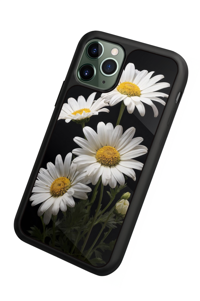 iPhone 11 Pro Max Uyumlu Papatya Tasarımlı Glossy Premium Kılıf