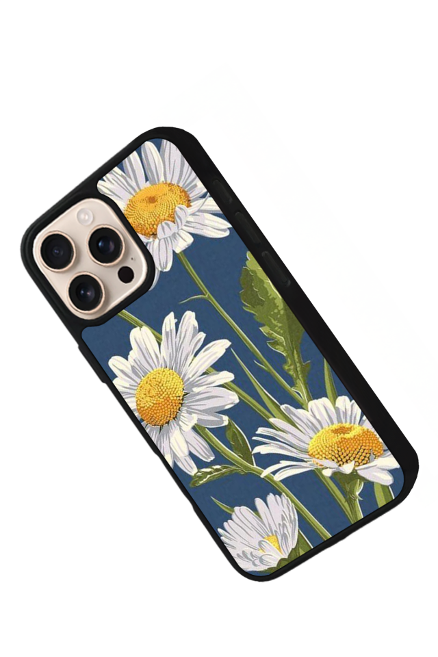 iPhone 14 Pro Uyumlu Papatya Tasarımlı Glossy Premium Kılıf
