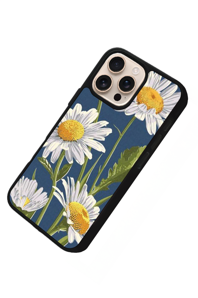 iPhone 14 Pro Uyumlu Papatya Tasarımlı Glossy Premium Kılıf