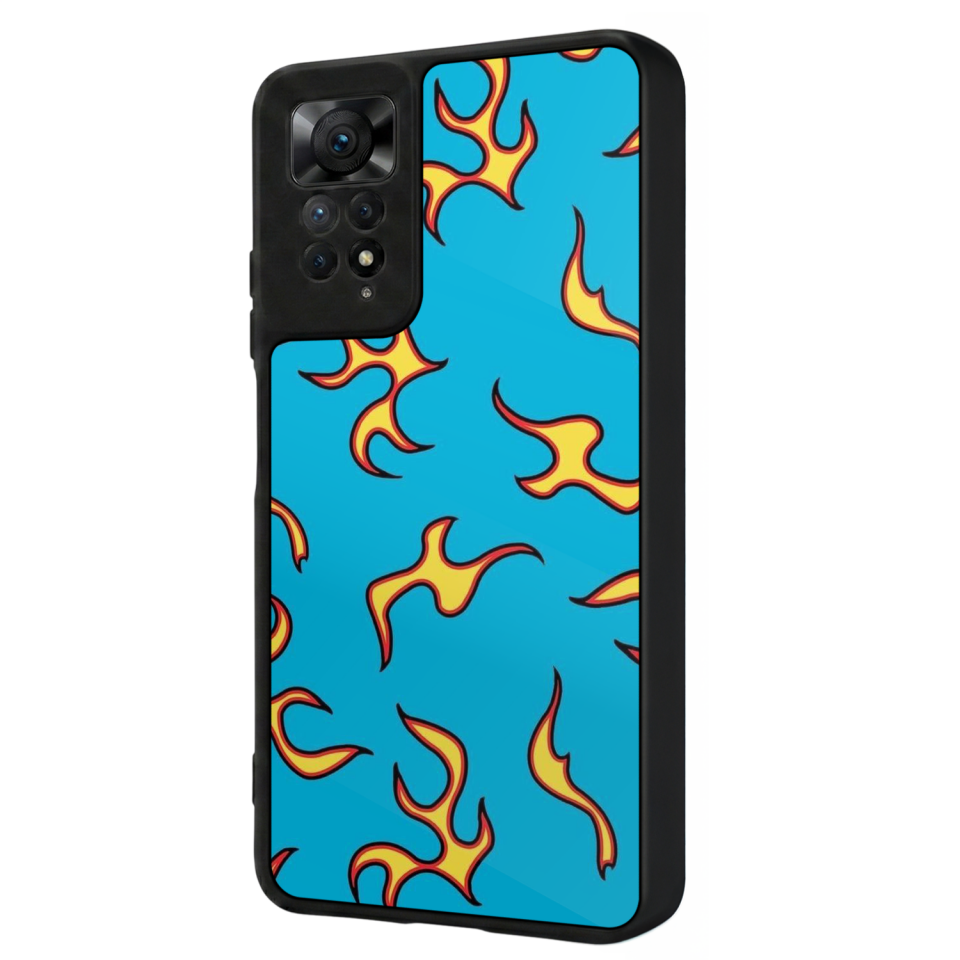 Xiaomi Redmi Note 11 Pro Uyumlu Retro Flame Patterns Tasarımlı Glossy Premium Kılıf