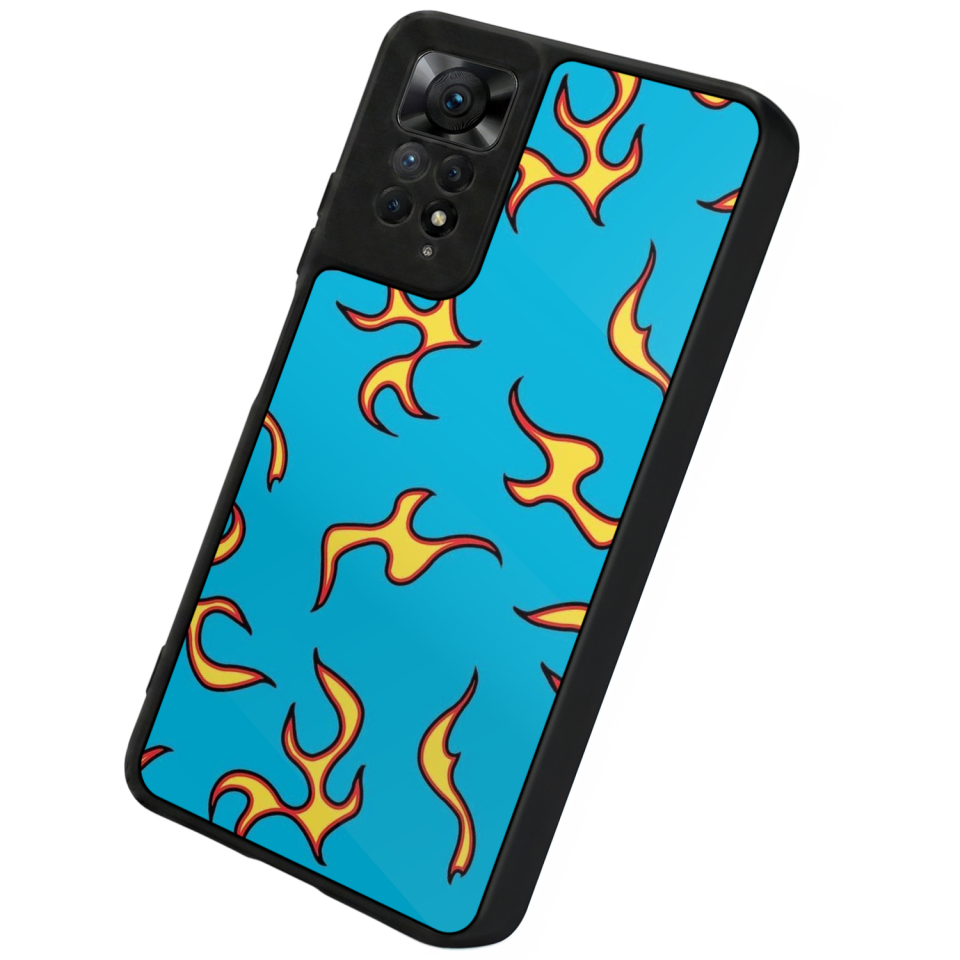 Xiaomi Redmi Note 11 Pro Uyumlu Retro Flame Patterns Tasarımlı Glossy Premium Kılıf