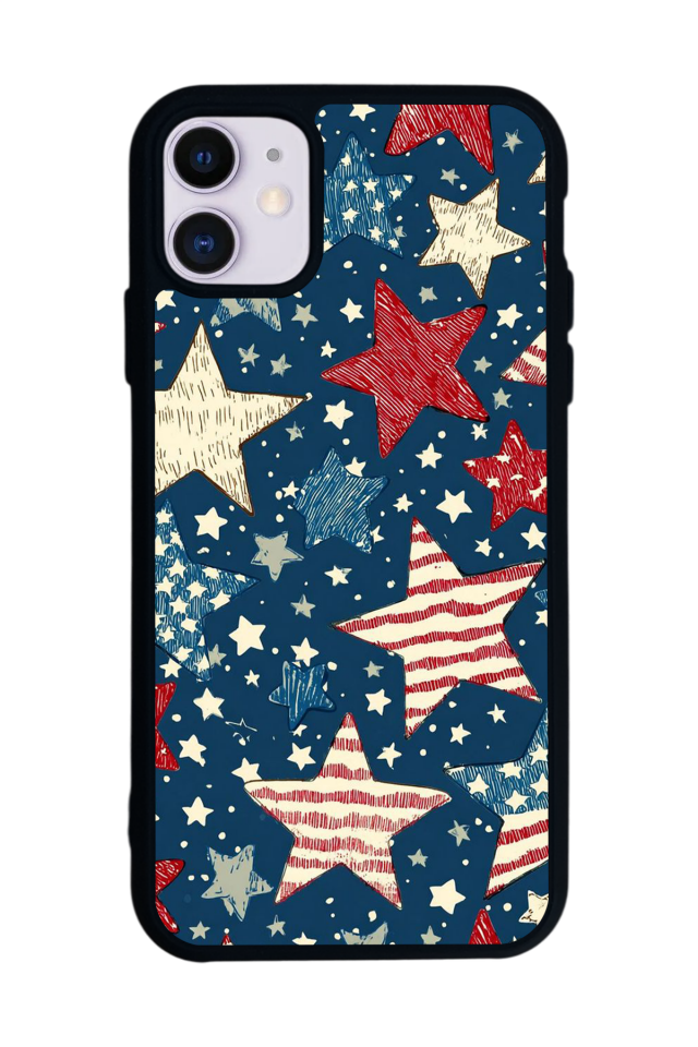 iPhone 11 Uyumlu Retro Yildizlar Tasarımlı Glossy Premium Kılıf