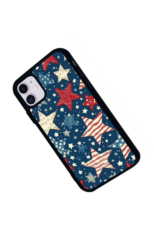 iPhone 11 Uyumlu Retro Yildizlar Tasarımlı Glossy Premium Kılıf