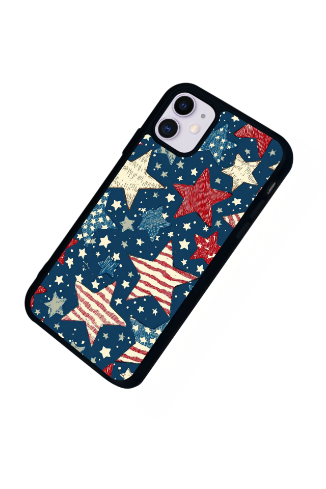 iPhone 11 Uyumlu Retro Yildizlar Tasarımlı Glossy Premium Kılıf