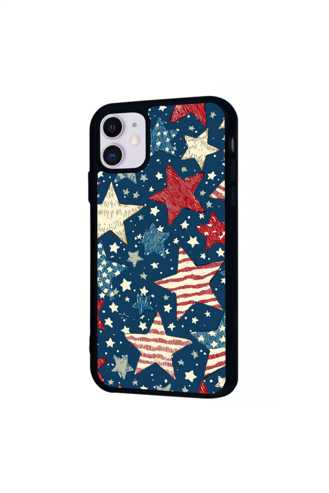 iPhone 11 Uyumlu Retro Yildizlar Tasarımlı Glossy Premium Kılıf