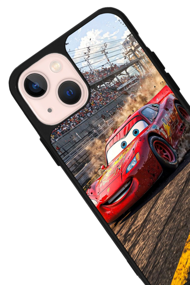 iPhone 14 Plus Uyumlu Şimsek McQueen Tasarımlı Glossy Premium Kılıf