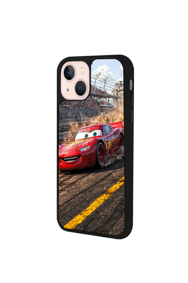 iPhone 14 Plus Uyumlu Şimsek McQueen Tasarımlı Glossy Premium Kılıf