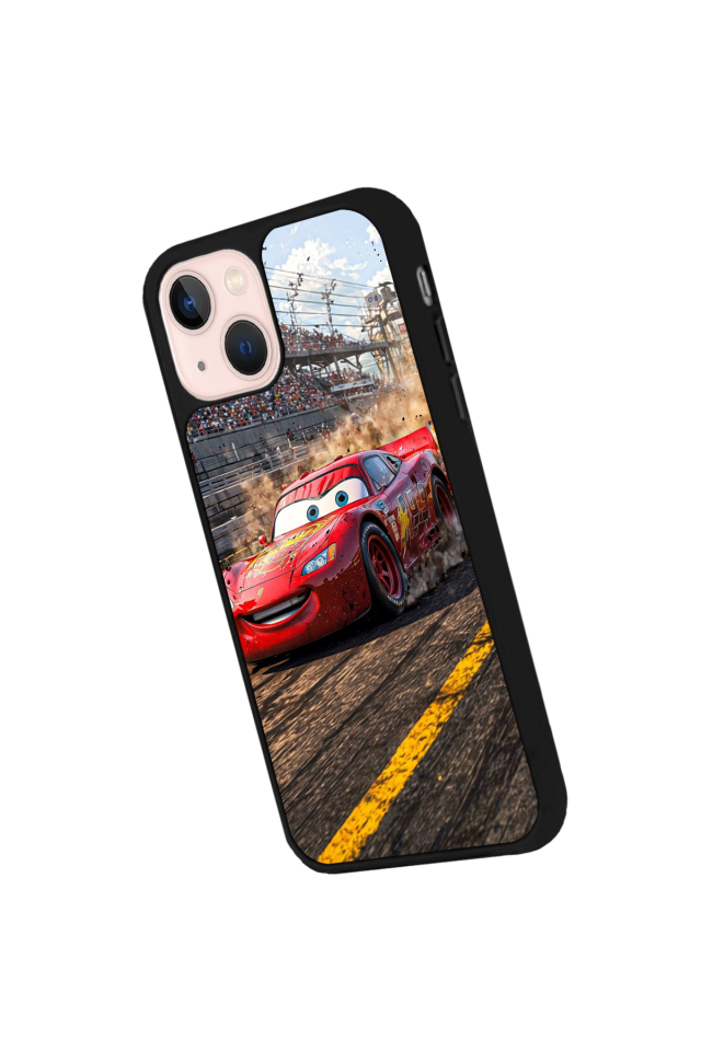 iPhone 14 Plus Uyumlu Şimsek McQueen Tasarımlı Glossy Premium Kılıf