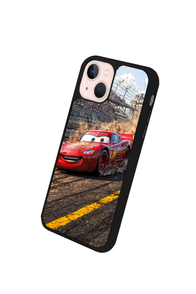 iPhone 14 Plus Uyumlu Şimsek McQueen Tasarımlı Glossy Premium Kılıf