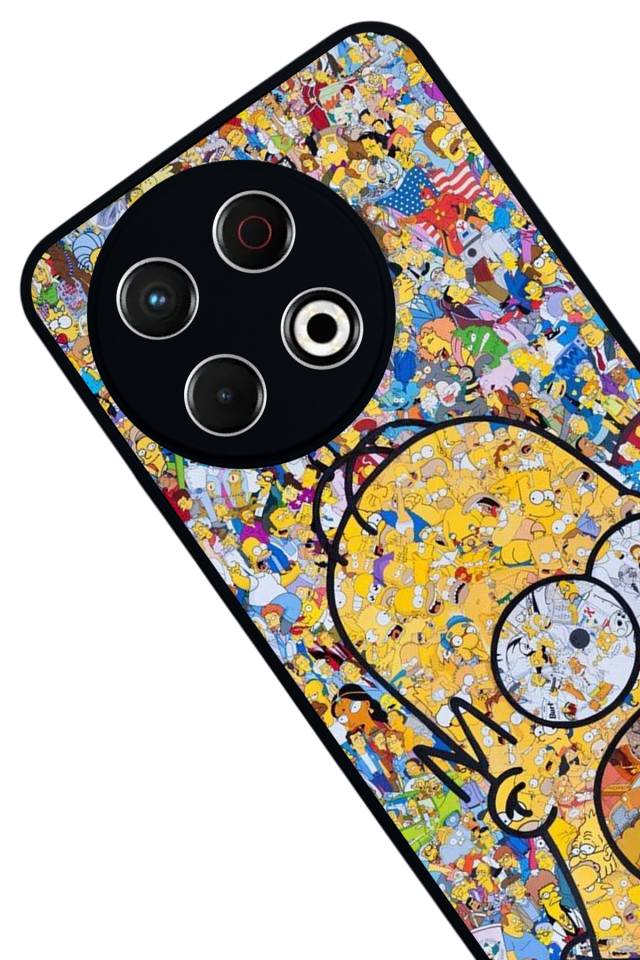 Tecno Spark 30 Pro Uyumlu The Simpsons Tasarımlı Glossy Premium Kılıf