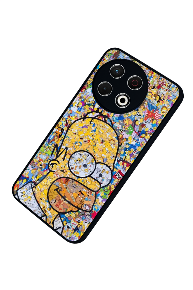 Tecno Spark 30 Pro Uyumlu The Simpsons Tasarımlı Glossy Premium Kılıf