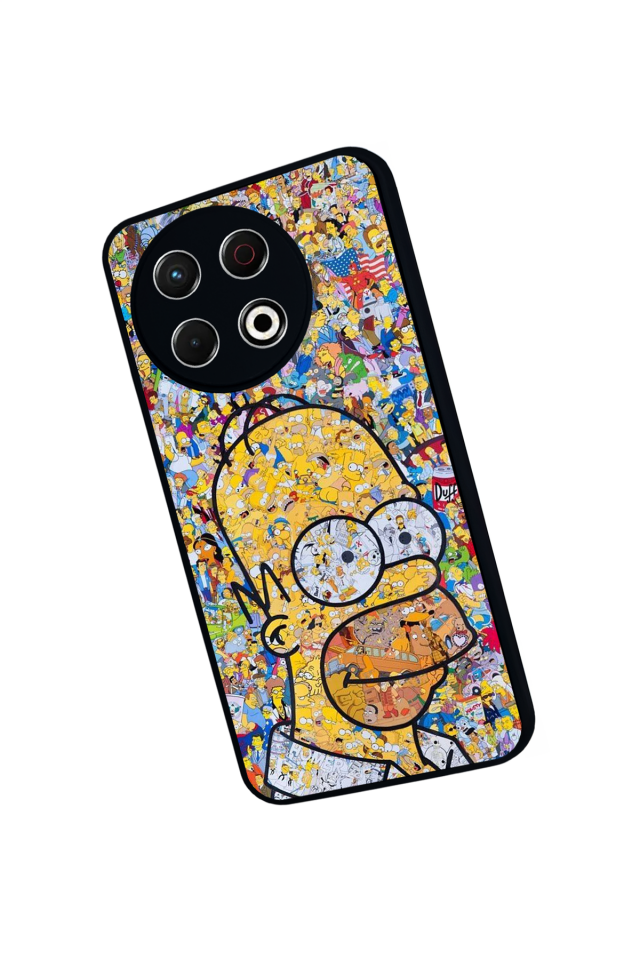 Tecno Spark 30 Pro Uyumlu The Simpsons Tasarımlı Glossy Premium Kılıf