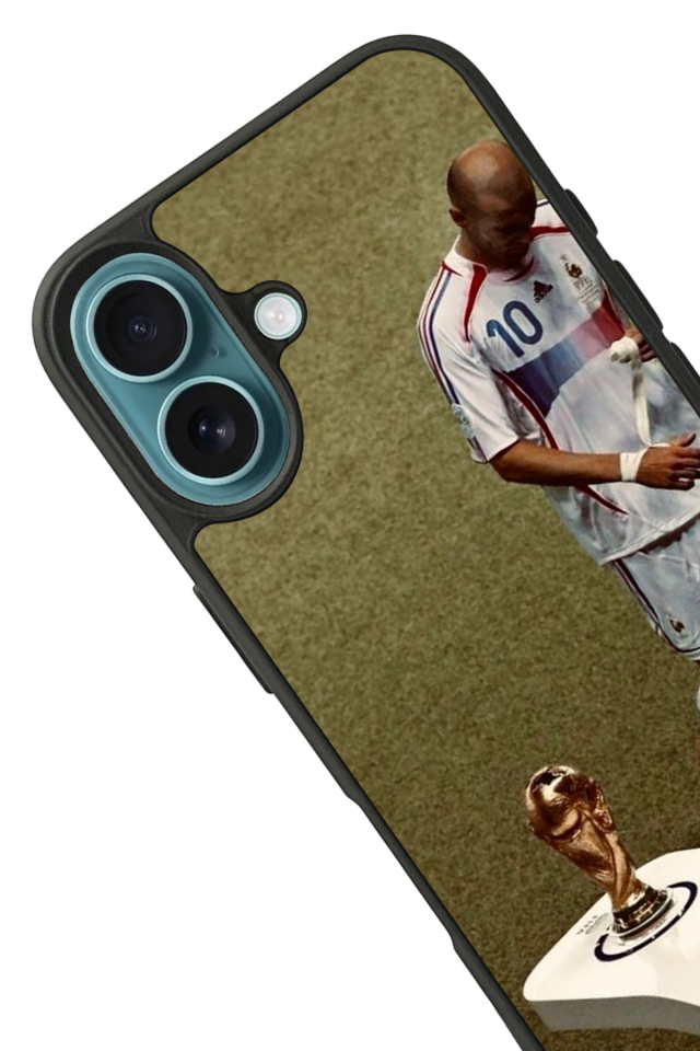 iPhone 16 Plus Uyumlu Zidane Tasarımlı Glossy Premium Kılıf
