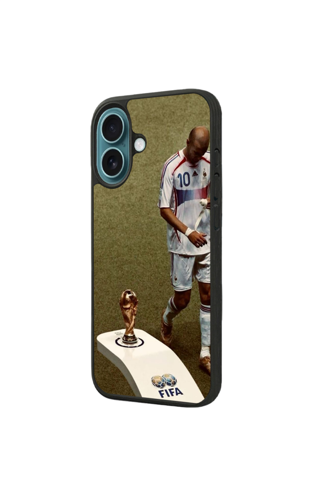 iPhone 16 Plus Uyumlu Zidane Tasarımlı Glossy Premium Kılıf