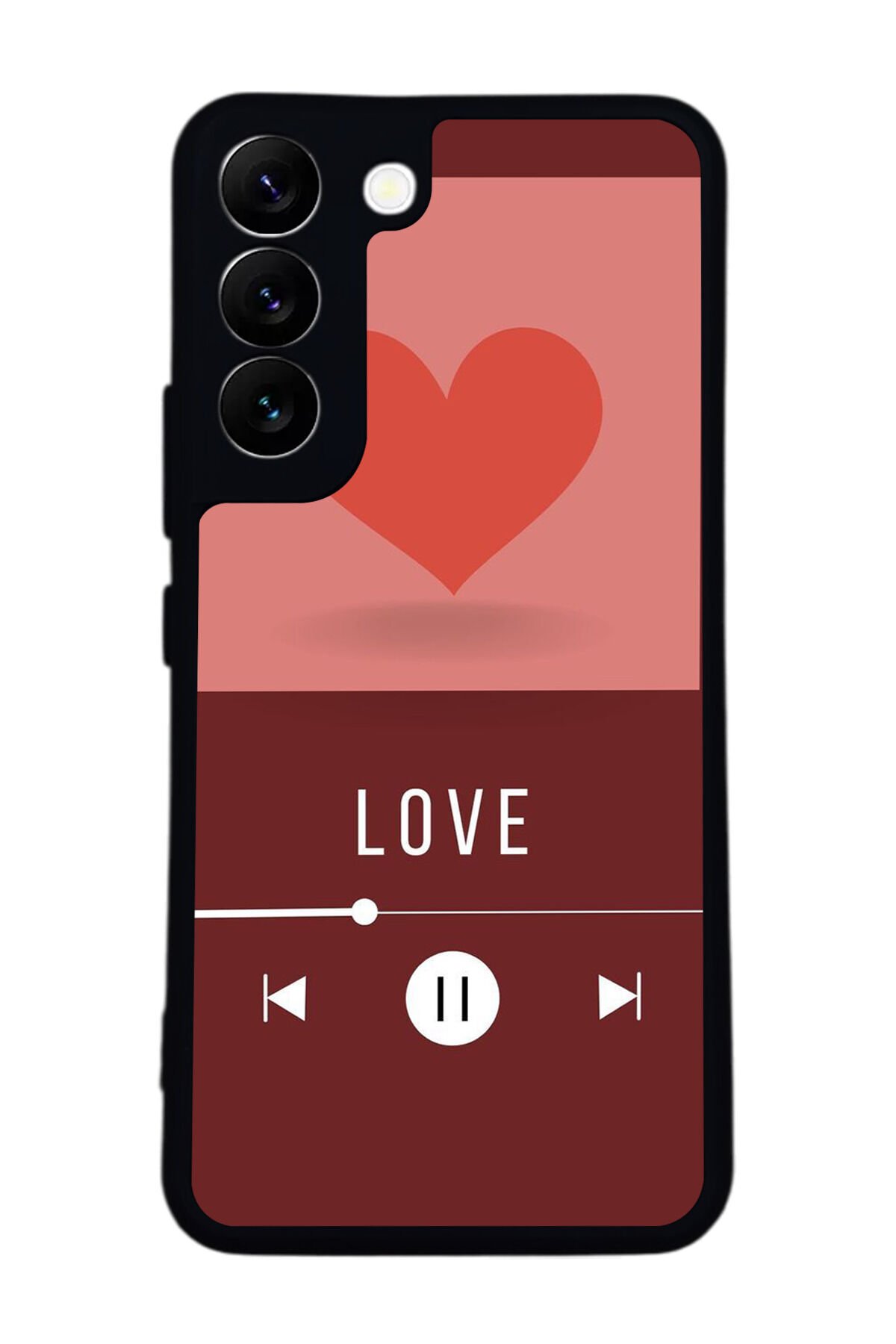 Samsung Galaxy S22 Uyumlu Kalp Love Tasarımlı Glossy Premium Kılıf