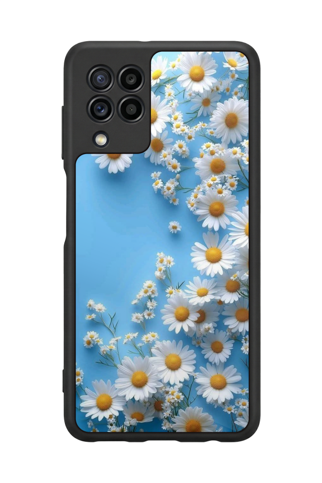 Samsung Galaxy M22 Uyumlu Cicek Tasarımlı Glossy Premium Kılıf