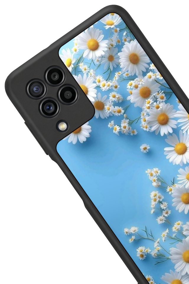 Samsung Galaxy M22 Uyumlu Cicek Tasarımlı Glossy Premium Kılıf