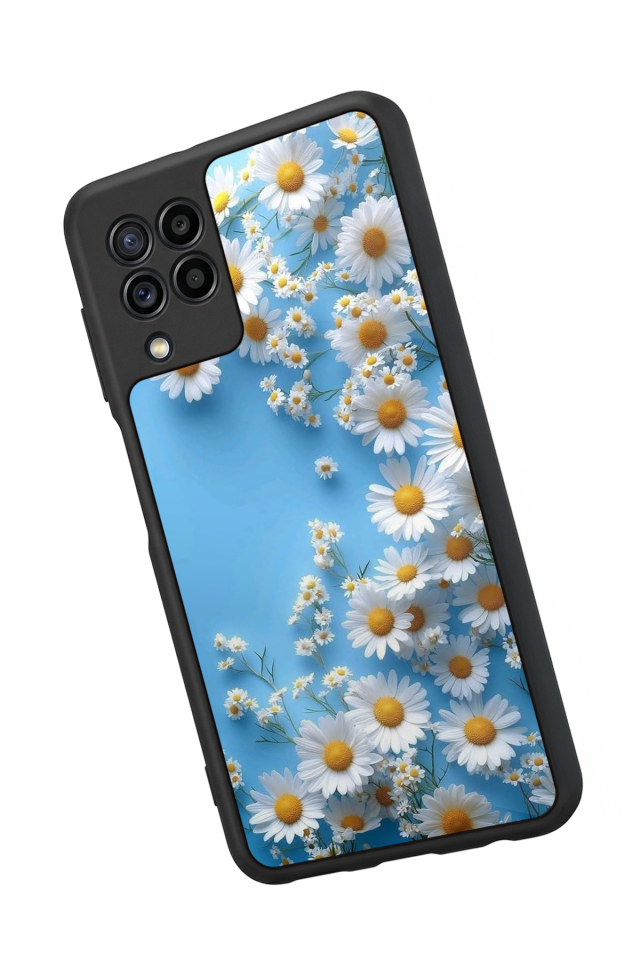 Samsung Galaxy M22 Uyumlu Cicek Tasarımlı Glossy Premium Kılıf