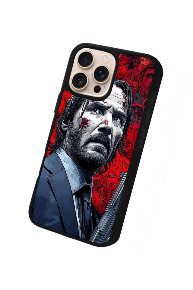 iPhone 15 Pro Uyumlu JohnWick Tasarımlı Glossy Premium Kılıf