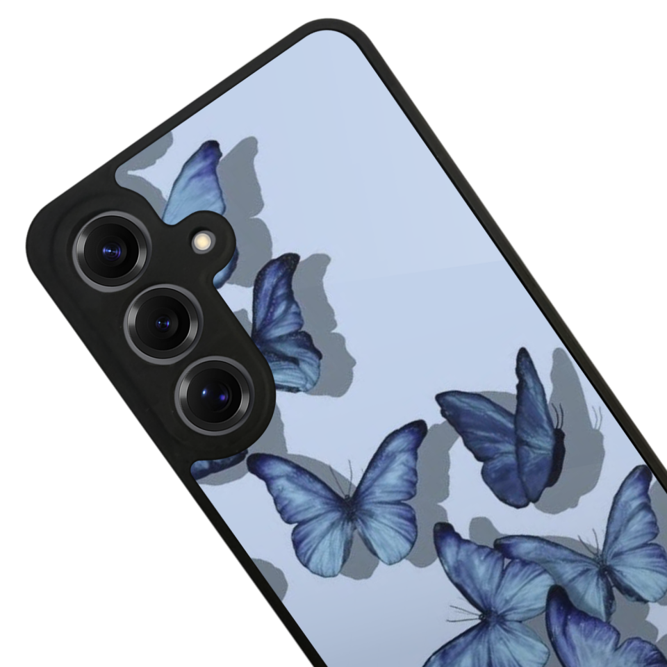 Samsung Galaxy S25 Uyumlu Kelebek Tasarımlı Glossy Premium Kılıf
