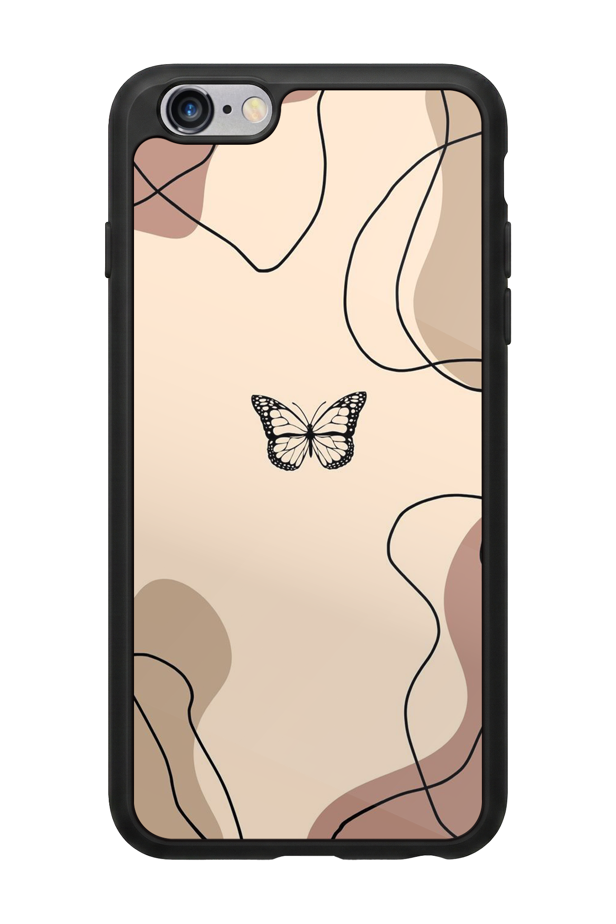 iPhone 6s Plus Uyumlu Kelebek Tasarımlı Glossy Premium Kılıf