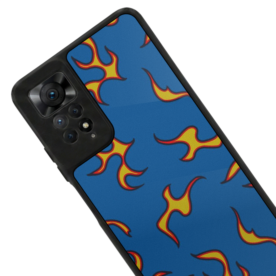 Xiaomi Redmi Note 11 Pro Uyumlu Retro Flame Patterns Tasarımlı Glossy Premium Kılıf
