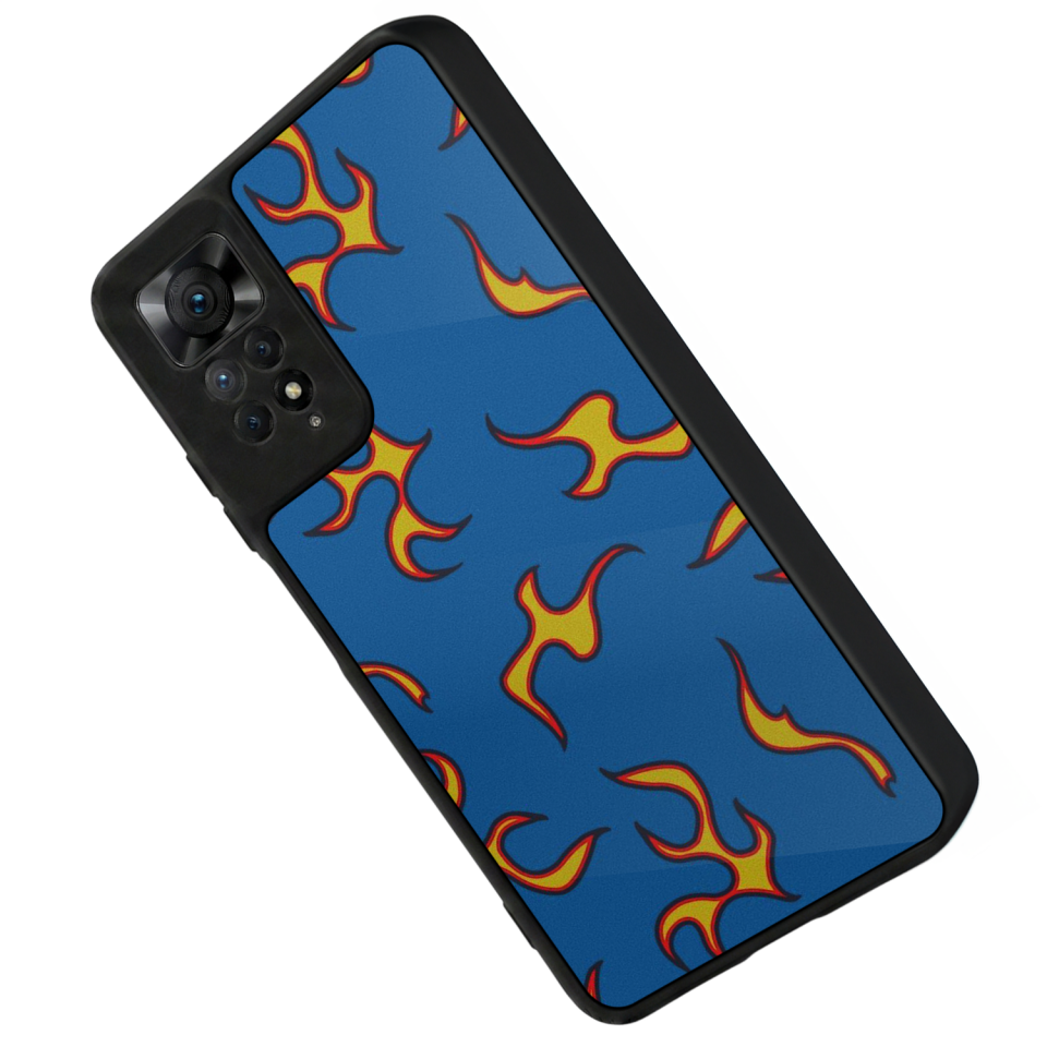 Xiaomi Redmi Note 11 Pro Uyumlu Retro Flame Patterns Tasarımlı Glossy Premium Kılıf