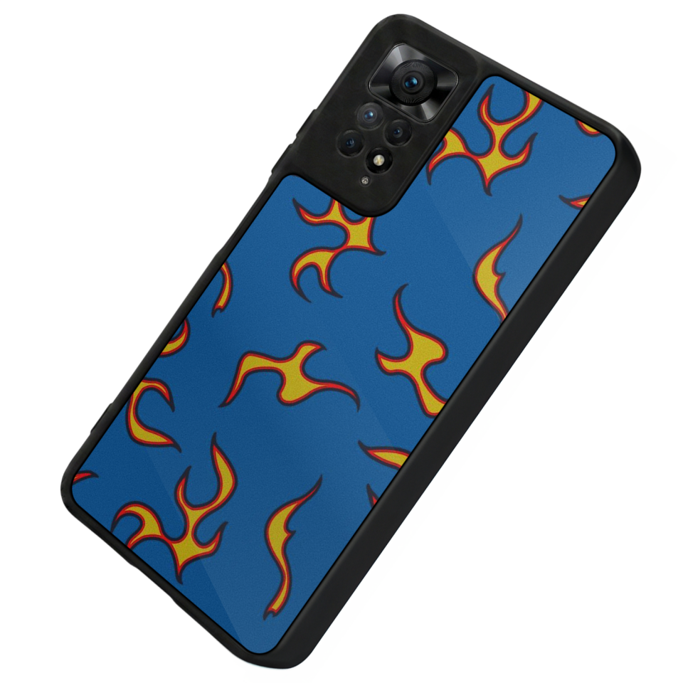 Xiaomi Redmi Note 11 Pro Uyumlu Retro Flame Patterns Tasarımlı Glossy Premium Kılıf