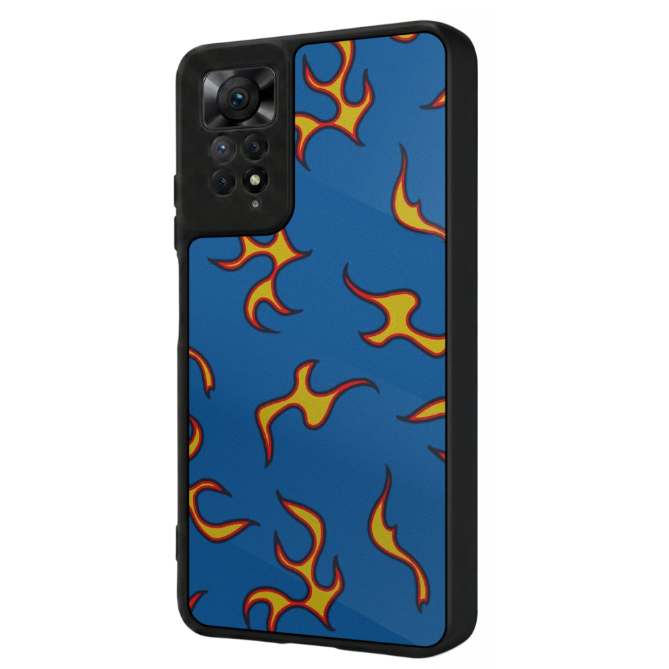 Xiaomi Redmi Note 11 Pro Uyumlu Retro Flame Patterns Tasarımlı Glossy Premium Kılıf