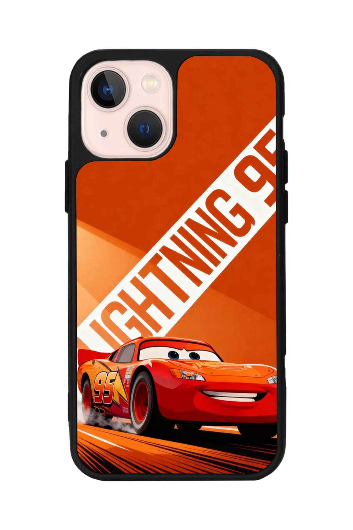 iPhone 14 Plus Uyumlu Şimsek McQueen Tasarımlı Glossy Premium Kılıf