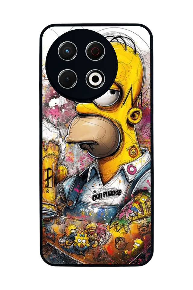 Tecno Spark 30 Pro Uyumlu The Simpsons Tasarımlı Glossy Premium Kılıf