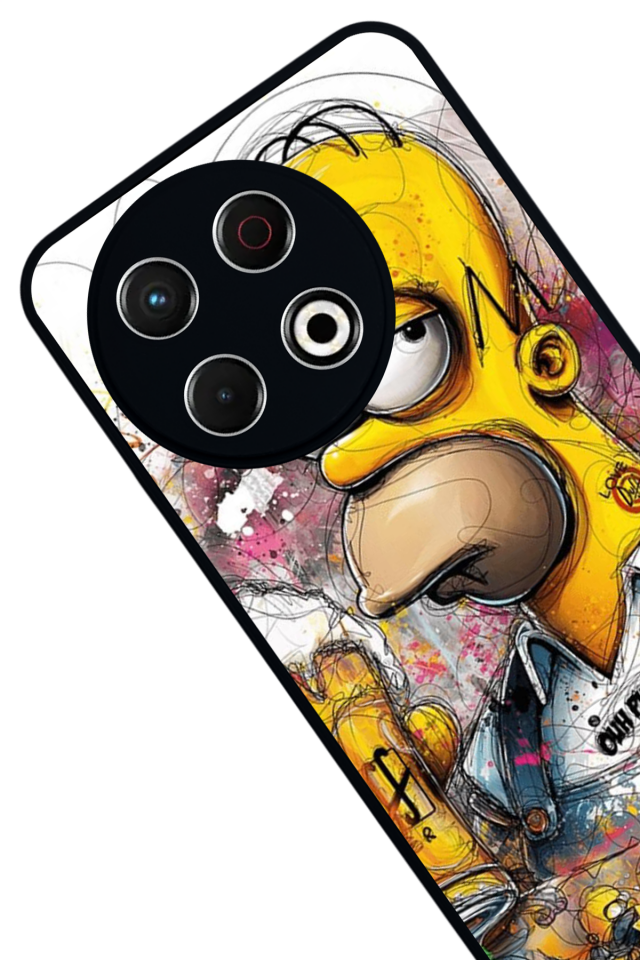 Tecno Spark 30 Pro Uyumlu The Simpsons Tasarımlı Glossy Premium Kılıf