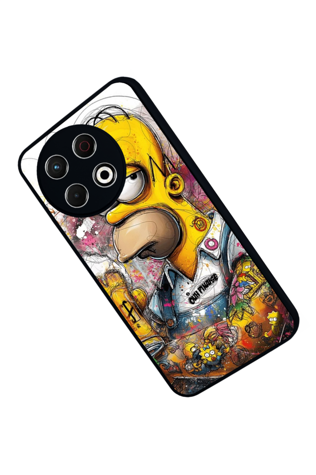 Tecno Spark 30 Pro Uyumlu The Simpsons Tasarımlı Glossy Premium Kılıf