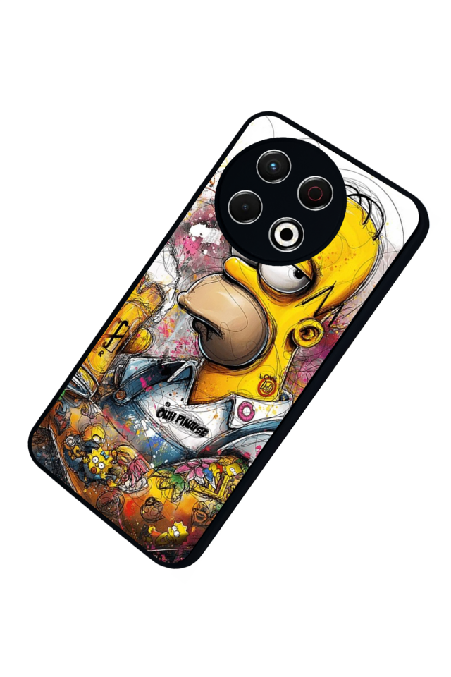 Tecno Spark 30 Pro Uyumlu The Simpsons Tasarımlı Glossy Premium Kılıf