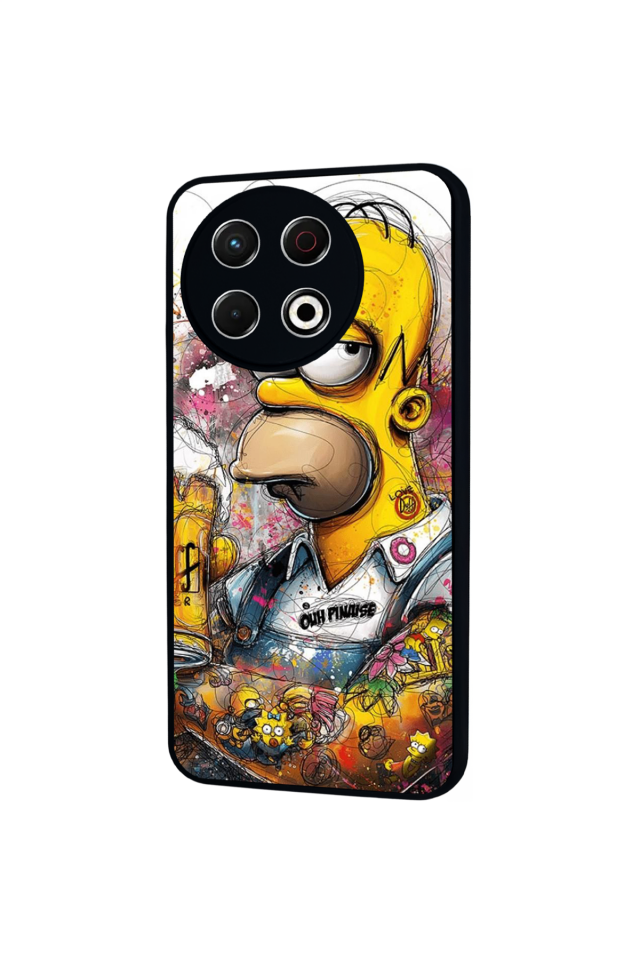 Tecno Spark 30 Pro Uyumlu The Simpsons Tasarımlı Glossy Premium Kılıf