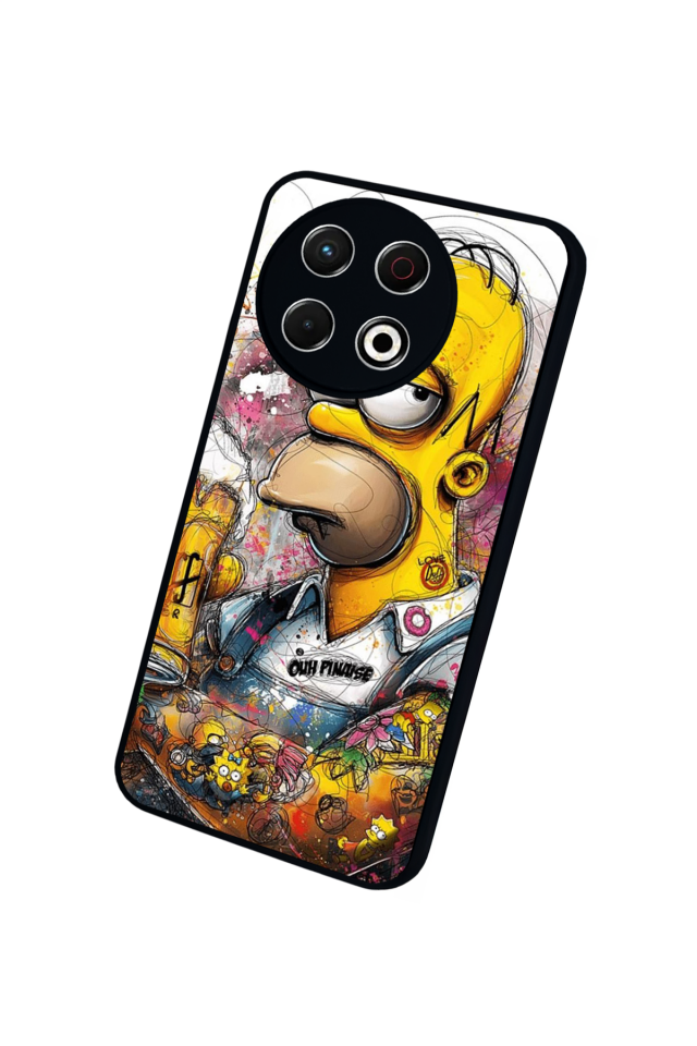 Tecno Spark 30 Pro Uyumlu The Simpsons Tasarımlı Glossy Premium Kılıf