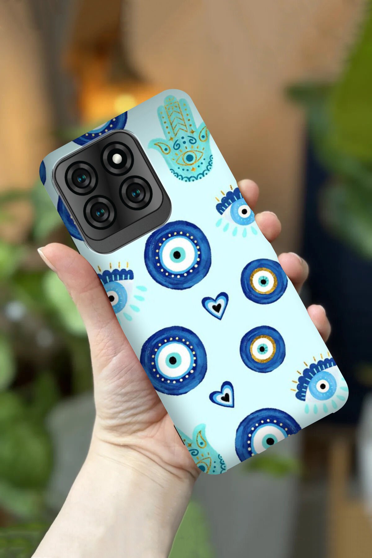 Reeder S71 Uyumlu Kamera Korumalı Nazar Boncuğu Desenli HD Baskılı Silikon Kılıf