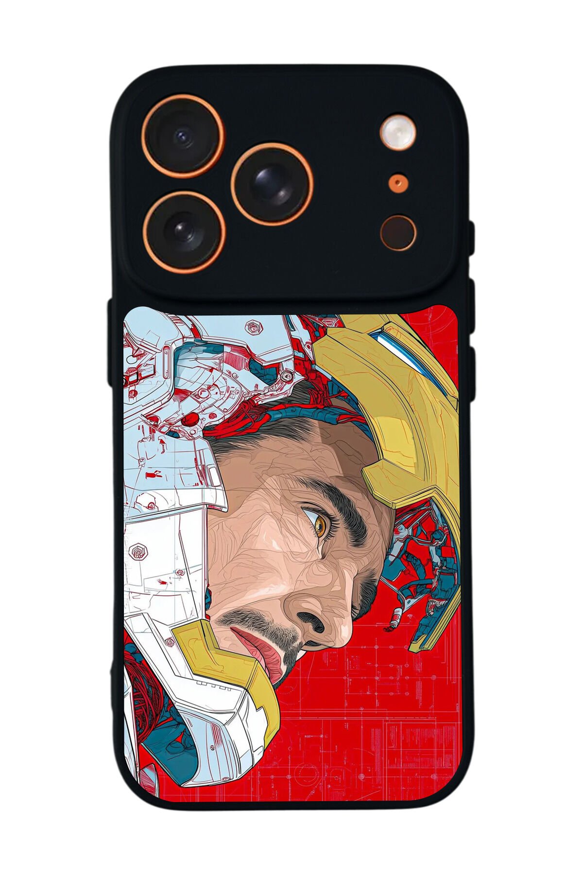 iPhone 17 Pro Max Uyumlu Iron Man ( Demir Adam ) Tasarımlı Glossy Premium Kılıf