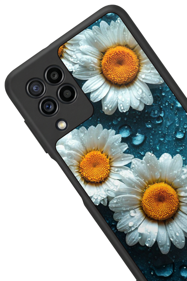 Samsung Galaxy M22 Uyumlu Cicek Tasarımlı Glossy Premium Kılıf