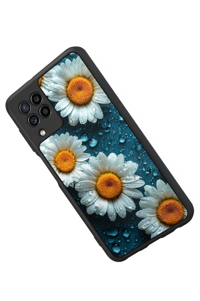 Samsung Galaxy M22 Uyumlu Cicek Tasarımlı Glossy Premium Kılıf