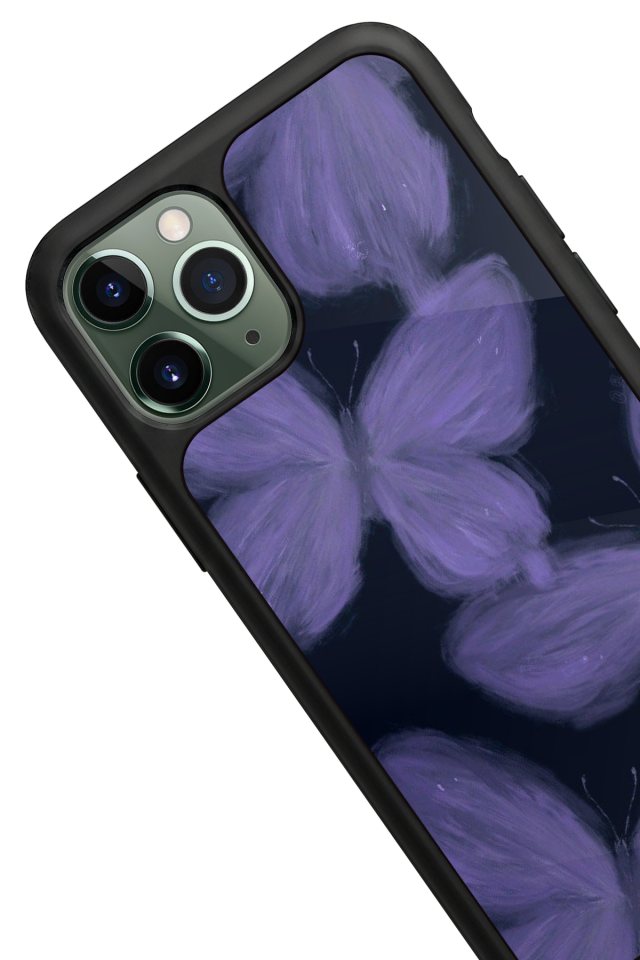 iPhone 11 Pro Max Uyumlu Kelebek Tasarımlı Glossy Premium Kılıf