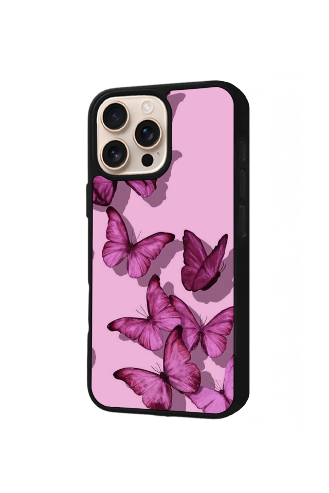 iPhone 14 Pro Uyumlu Kelebek Tasarımlı Glossy Premium Kılıf