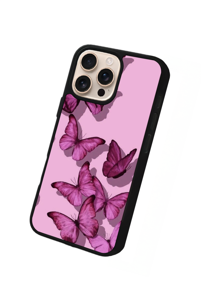 iPhone 14 Pro Uyumlu Kelebek Tasarımlı Glossy Premium Kılıf