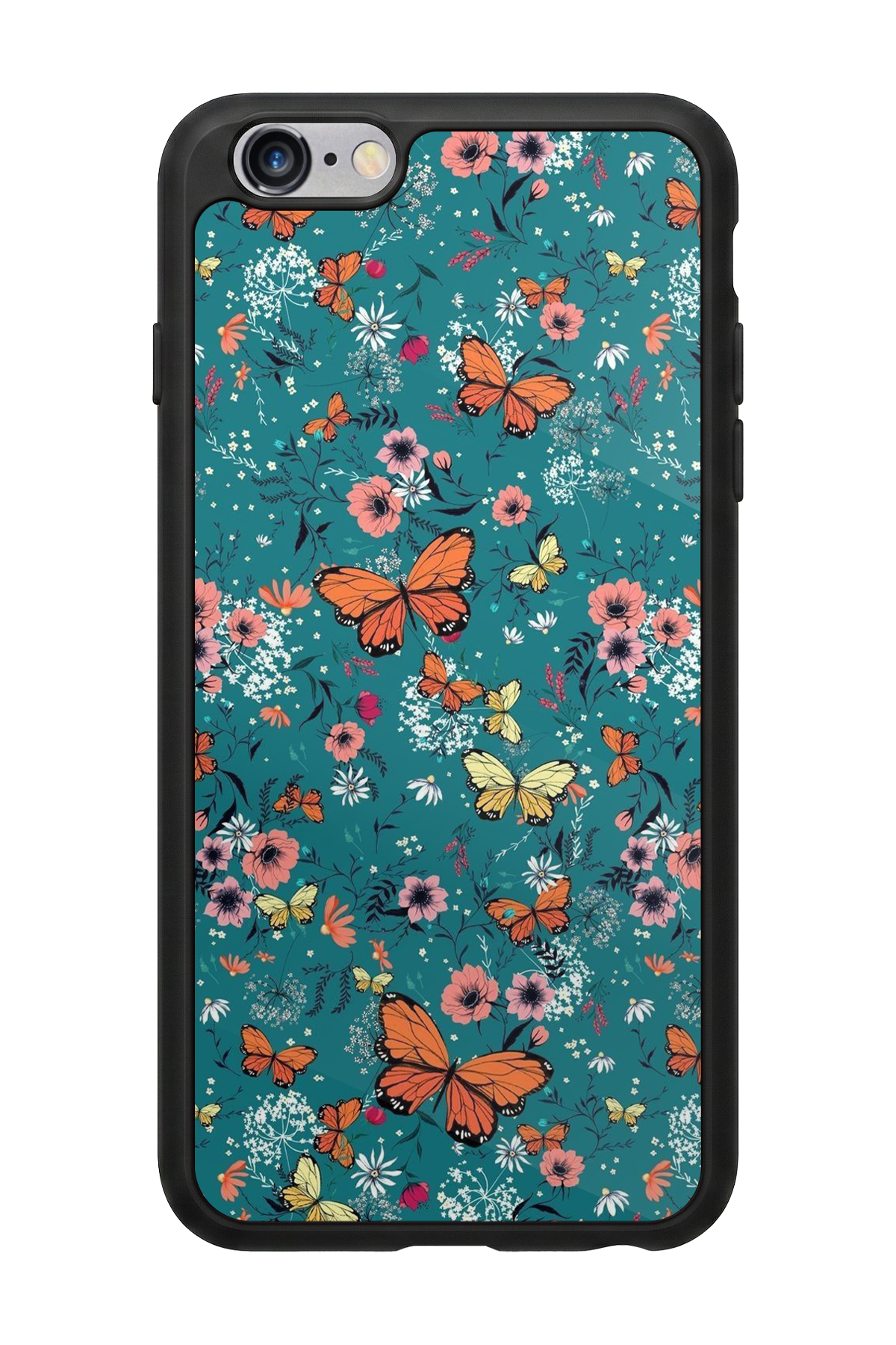 iPhone 6s Plus Uyumlu Kelebek Tasarımlı Glossy Premium Kılıf