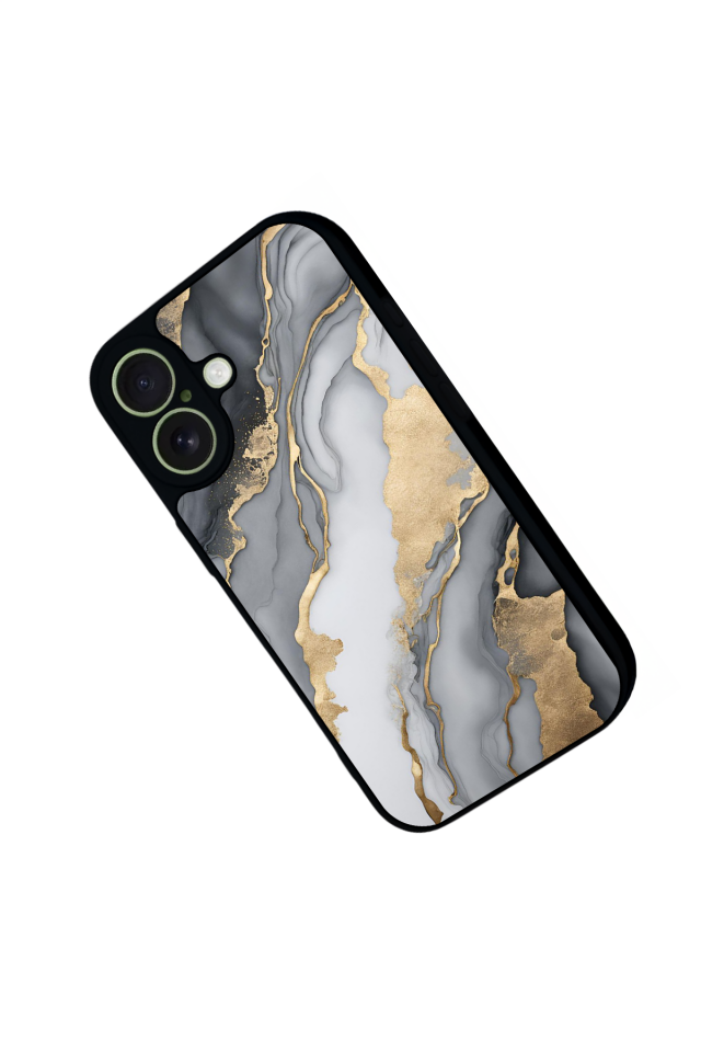 iPhone 17 Uyumlu Mermer Marble Tasarımlı Glossy Premium Kılıf