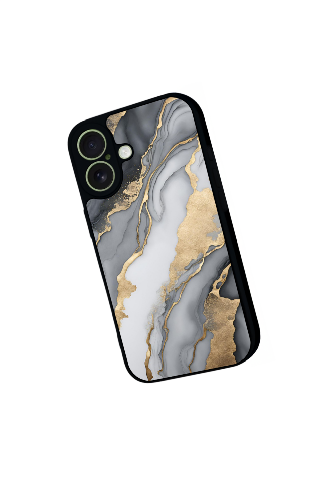 iPhone 17 Uyumlu Mermer Marble Tasarımlı Glossy Premium Kılıf