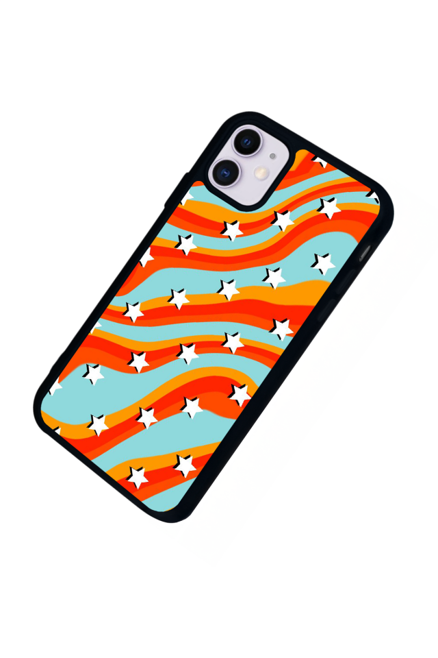 iPhone 11 Uyumlu Retro Yildizlar Tasarımlı Glossy Premium Kılıf