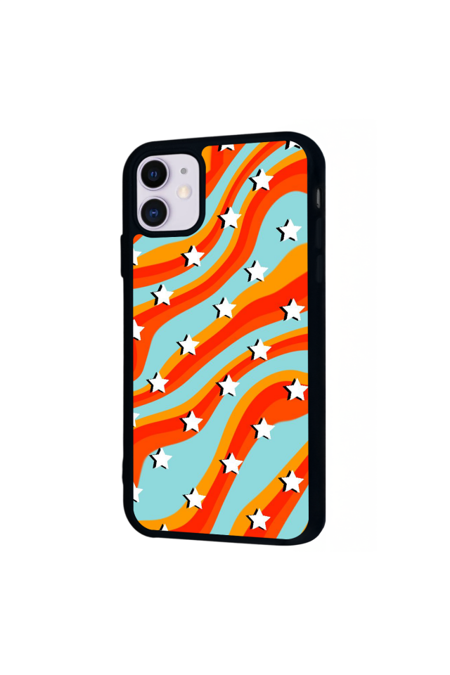 iPhone 11 Uyumlu Retro Yildizlar Tasarımlı Glossy Premium Kılıf