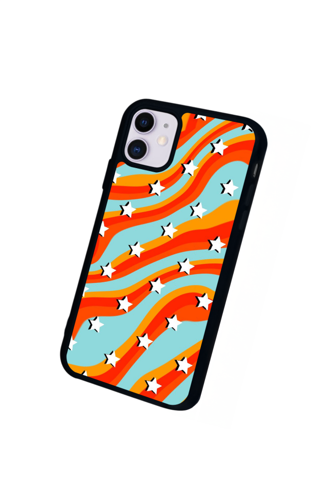 iPhone 11 Uyumlu Retro Yildizlar Tasarımlı Glossy Premium Kılıf